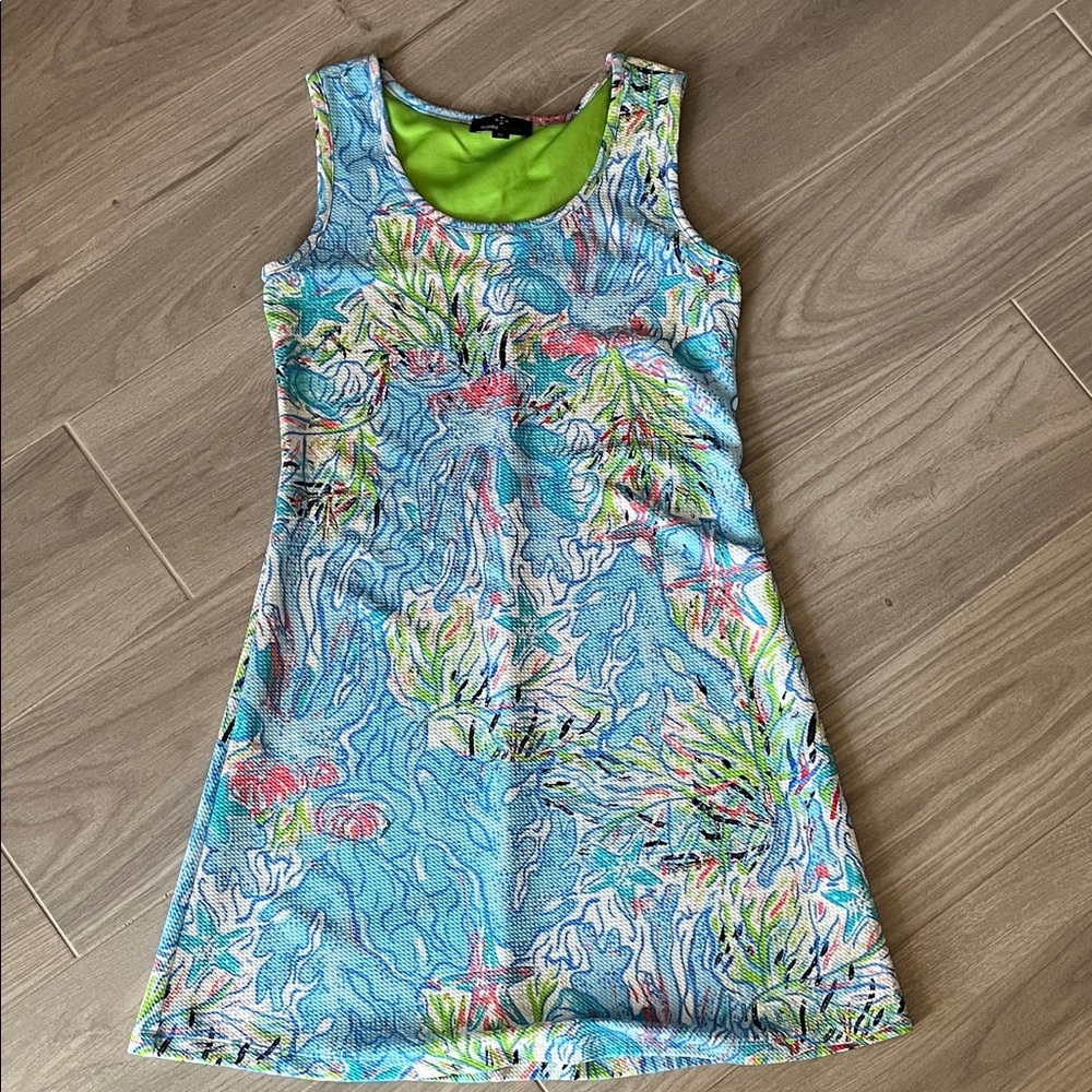 Ronni Nicole Blue and Green Midi Dress